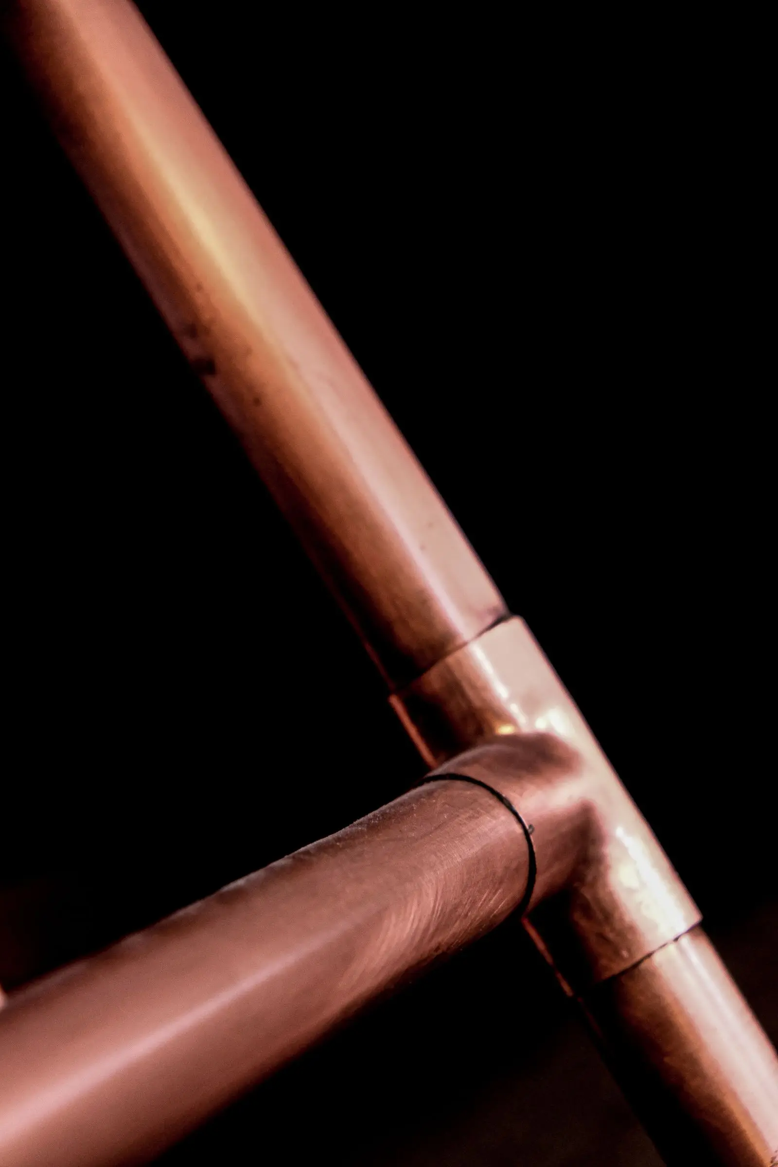Copper water pipe and elbow fitting